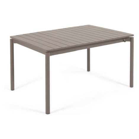 Hnedý hliníkový záhradný stôl Kave Home Zaltana, 140 x 90 cm