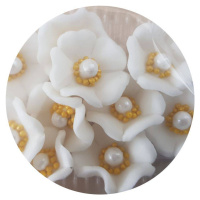 Cukrové kvety biele 10ks - K Decor - K Decor