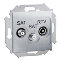 Zásuvka TV/R/SAT/SAT koncová 1dB (SS) hliník metal. SIMON15 (simon)