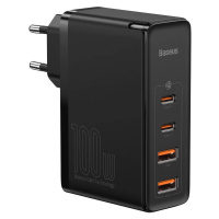 Nabíjačka Baseus GaN2 Pro Quick Travel Charger 2x USB + 2x USB-C, 100W, EU (Black)