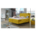 NABBI Lazio 160 čalúnená manželská posteľ s úložným priestorom žltá