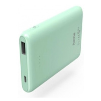 Hama 201665 SLIM 5HD, powerbanka, 5000 mAh, 1 A, výstup: USB-A, zelená
