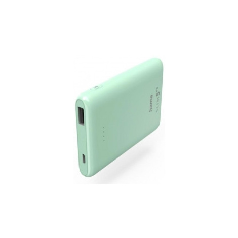 Hama 201665 SLIM 5HD, powerbanka, 5000 mAh, 1 A, výstup: USB-A, zelená