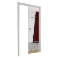 Expedo Posuvné dvere so zrkadlom EVAN 2 + zárubňa dverí, 80x205, biela