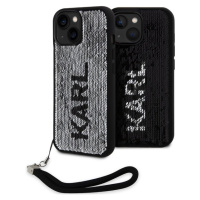 Karl Lagerfeld Sequins Reversible Zadný Kryt pre iPhone 15 Black/Silver