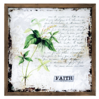 Plátený obraz v drevenom rámčeku Faith, 40 x 40 x 2,5 cm