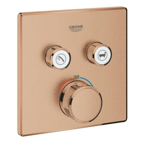 Sprchová a vaňová batéria GROHE Grohtherm Smartcontrol bez podomietkového telesa kartáčovaný War