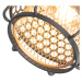 Dizajnové stropné svietidlo čierne so zlatým 5-svetlom - Noud