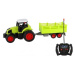 Traktor RC s vlečkou plast 38cm 27MHz + dobíjací pack na batérie