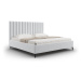 Svetlosivá čalúnená dvojlôžková posteľ s úložným priestorom s roštom 160x200 cm Casey – Mazzini 