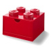 LEGO® stolný box 4 so zásuvkou - červená