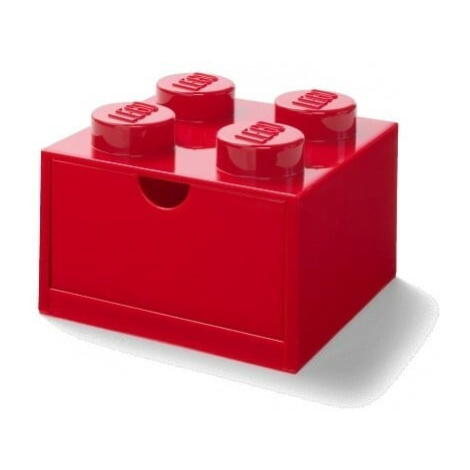 LEGO® stolný box 4 so zásuvkou - červená