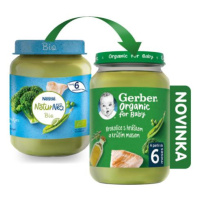 GERBER Organic detský príkrm brokolica s hráškom a morčacím mäsom 190 g