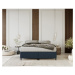 Tmavomodrá čalúnená dvojlôžková posteľ s úložným priestorom 140x200 cm Tate – Maison de Rêve