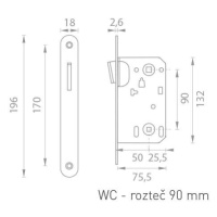 TI - Magnetický zámok 2868 PZ 85 CIM - čierna matná (153) PZ otvor pre vložku 85 mm