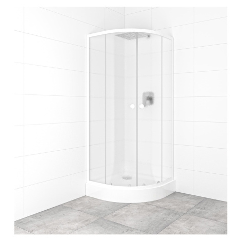Set sprchovacieho kúta a vaničky, štvrťkruh 80x80 cm Multi Basic SIKOBKMUS80CH0 SAT