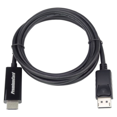 PremiumCord DisplayPort 1.2 na HDMI2.0 kábel pre rozlíšenie 4Kx2K@60Hz, 3m