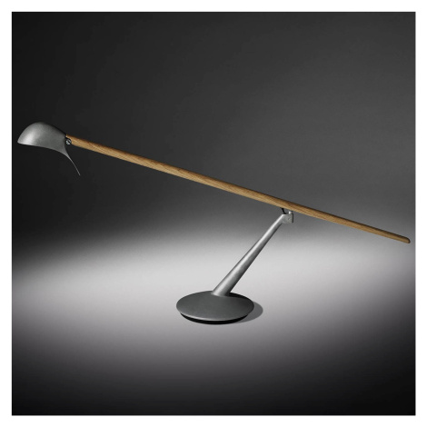 Nastaviteľná LED stolová lampa Bluebird T oceľ/dub B.lux