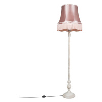 Retro stojaca lampa sivej farby s ružovým odtieňom Granny - Classico