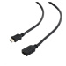 Kabel CABLEXPERT HDMI-HDMI 4,5m, 1.4, M/F stíněný, zlacené kontakty, prodlužovací, černý