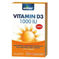 VITAR VITAMIN D3 FORTE 1 000 IU, malinové tbl, 90 ks