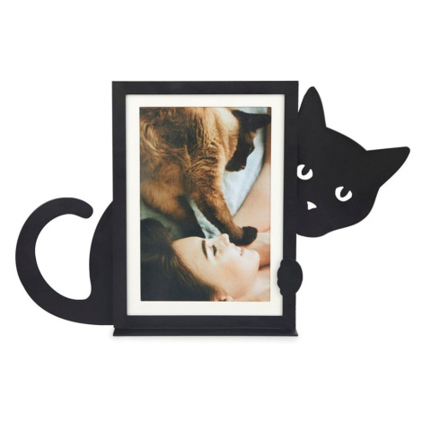 Čierny kovový stojací rámček 31x19,5 cm Hidden Cat – Balvi