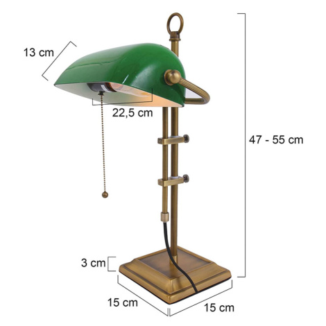 Stolová lampa Ancilla nastaviteľná bronzová/zelená Steinhauer BV
