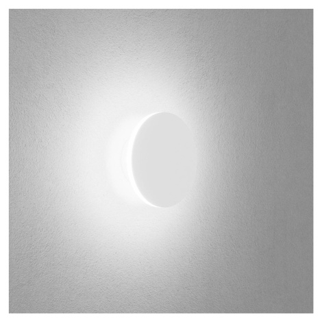 Egger LED nástenné svietidlo Orbit, biele, Ø 12,5 cm, hliník, 2 700 K