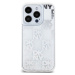 DKNY Liquid Glitter Checkered Pattern Zadný Kryt pre iPhone 15 Pro Transparent