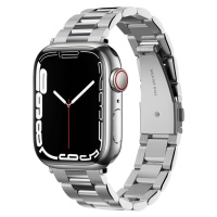 Apple Watch 1-6, SE (38 / 40 mm), kovový zadný remienok, Spigen Modern Fit, strieborná