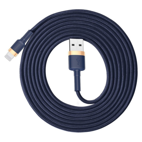 Nabíjací a dátový kábel USB, Lightning, 200 cm, 1500 mA, proti otrasom, vzor šnúrky, Baseus Cafu