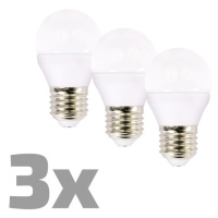 ECOLUX LED žiarovka Ecolux 3-pack, miniglobe, 6W, E27, 3000K, 450lm, 3ks