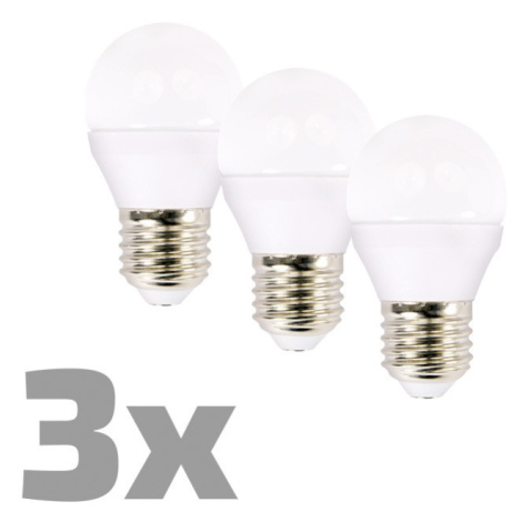 ECOLUX LED žiarovka Ecolux 3-pack, miniglobe, 6W, E27, 3000K, 450lm, 3ks