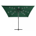 Konzolový slnečník s LED svetlami 250x250 cm Dekorhome Zelená,Konzolový slnečník s LED svetlami 