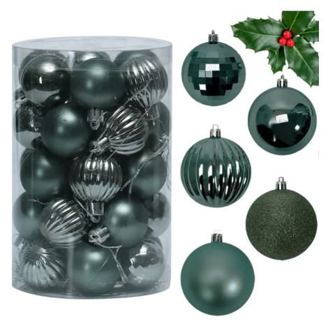 Sada vánočních baněk BOMBKI 34 ks zelená Tutumi