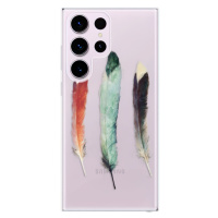 Odolné silikónové puzdro iSaprio - Three Feathers - Samsung Galaxy S23 Ultra