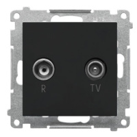 Zásuvka TV/R samostatná 1dB (SS) čierna matná SIMON55 (Simon)