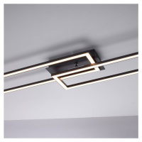 LED stropné svietidlo Iven, tlmené, čierne, 101,6x19,8cm