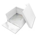 Podložka tortová strieborná štvorec 22,8 cm × 22,8 cm + tortová škatuľa s vekom - PME