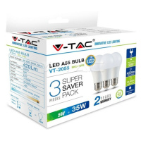 Žiarovka LED 5W, E27 - A55, 6400K, 420lm, 220°, VT-2055 (V-TAC) 3ks