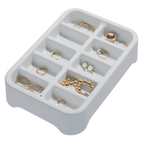 Sivý organizér na šperky iDesign Eco Bin 10, 28,12 x 19,23 cm