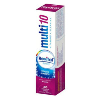 REVITAL Multi 10 vitamínov + vláknina, malina 20 šumivých tabliet