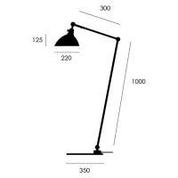 Midgard modulárna stojacia lampa TYPE 556 čierna 120 cm