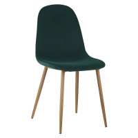 KONDELA Lega jedálenská stolička smaragdová (Velvet) / buk