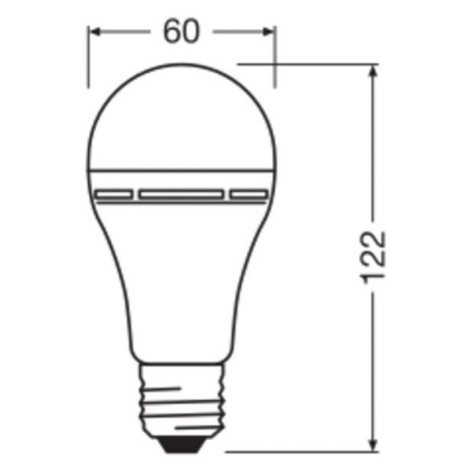 OSRAM LED žiarovka E27 8W matná 2700K dobíjateľné batériové núdzové svetlo