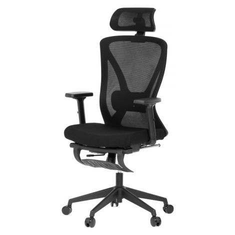 AUTRONIC KA-S257 BK Židle kancelářská, černá MESH, plastový kříž, opěrka nohou, posuvný sedák, 2