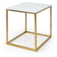 Besoa White Pearl I, konferenčný stolík, 50 x 50 x 50 cm (Š x V x H), mramorový vzhľad, zlatý/bi