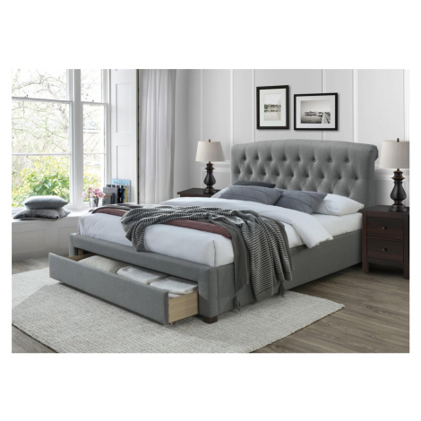 Čalúnená posteľ Avanti 160x200 dvojlôžko - šedé Halmar