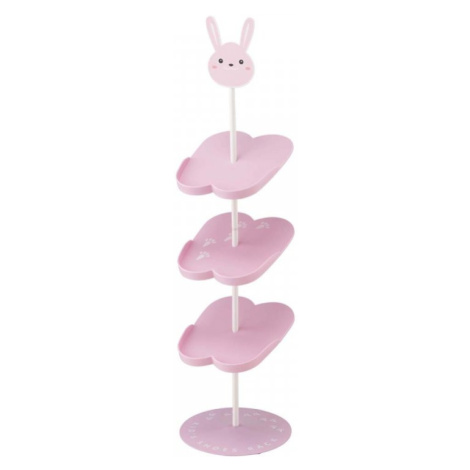 Stojan na detské topánky Yamazaki Cat 7962, na 4 páry, š.18 cm, kov/plast, ružový