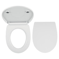 WC sedátko, duroplast biela, pánty tvrdený plast WC/SOFTNEW
